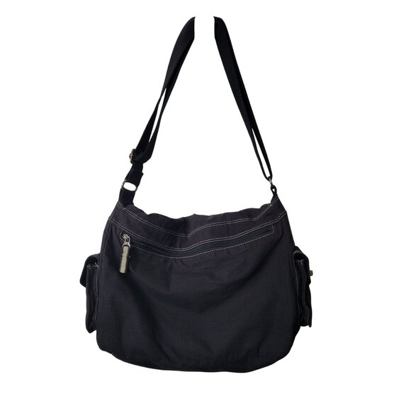 Fossil Black Canvas Shoulder Messenger Bag With Multiple Pockets Adj Strap - Picture 12 of 15